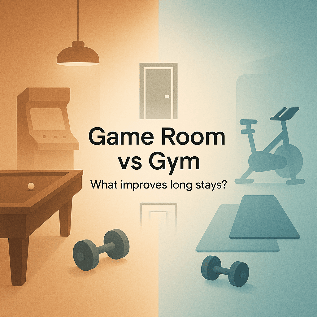 game room vs gym improves long stays