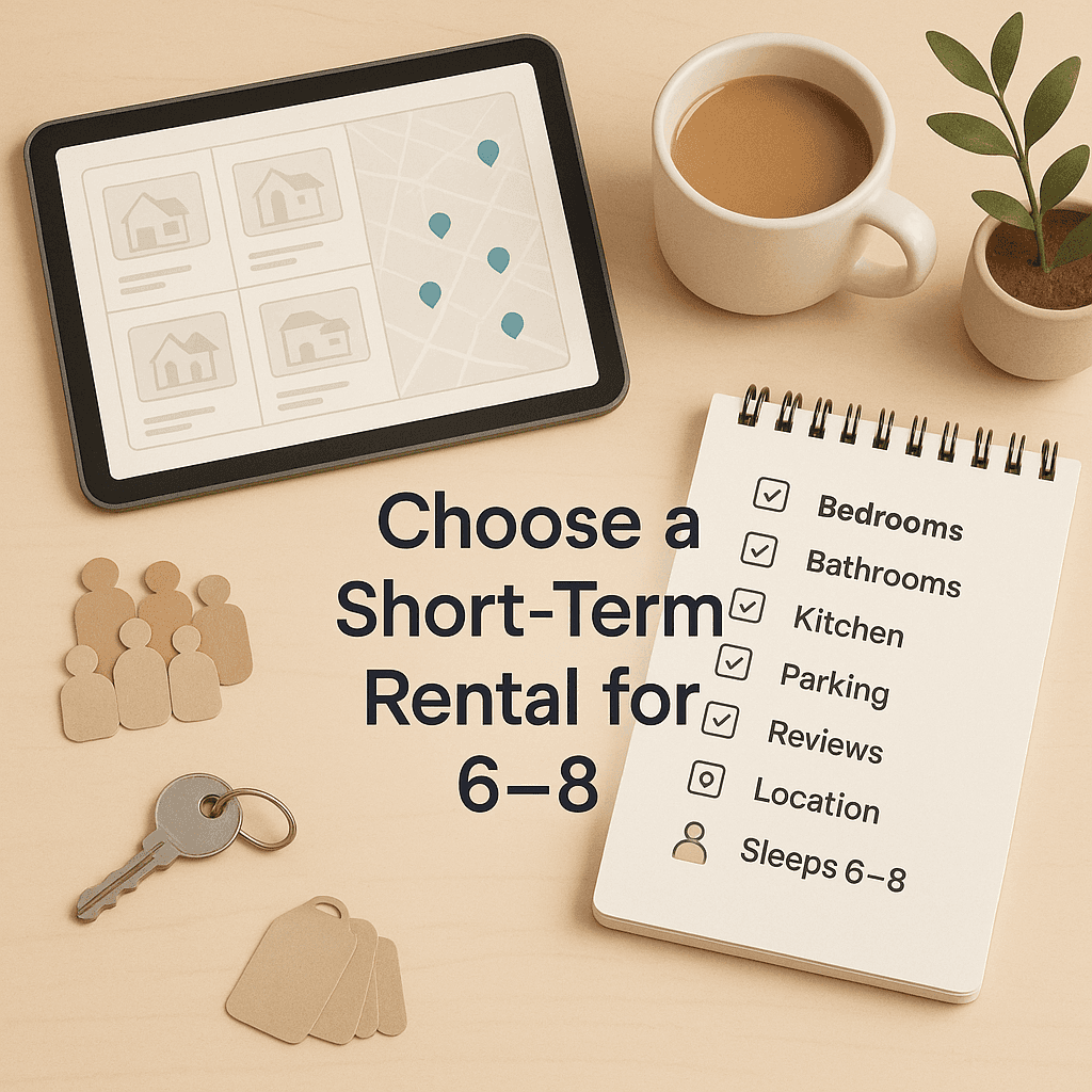 choose short term rental 6 8 people