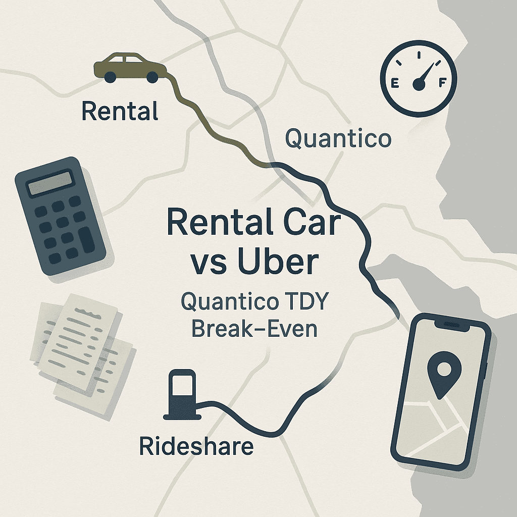 Rental Car vs Uber for Quantico TDY Real Break Even
